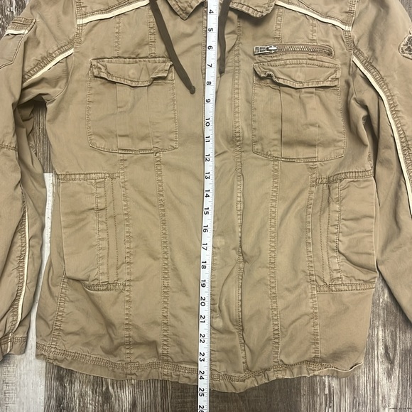 BKE Military Style Hooded Jacket Women’s Size Small Color Olive Utility Pockets - Picture 12 of 14